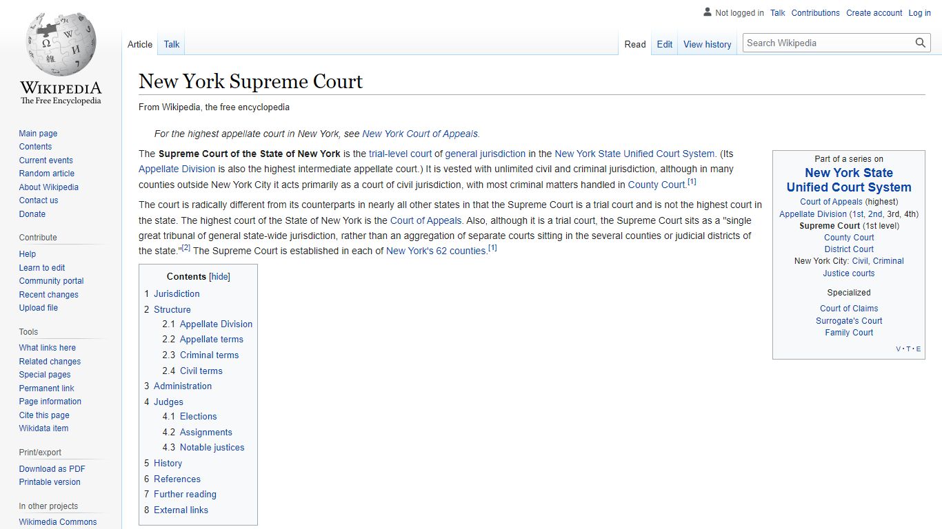 New York Supreme Court - Wikipedia